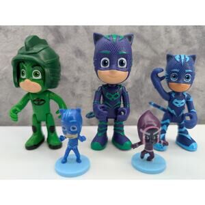 PJ Masks Lot of 5 - 3 posable 3.5" figures, 2 figures 1.5" tall Frog Box Hasbro